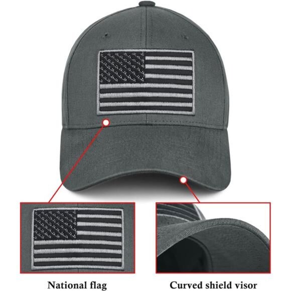 American Flag Baseball Cap Unisex Dad Hat Low Profile USA Adjustable Cotton Hat - Picture 3 of 7